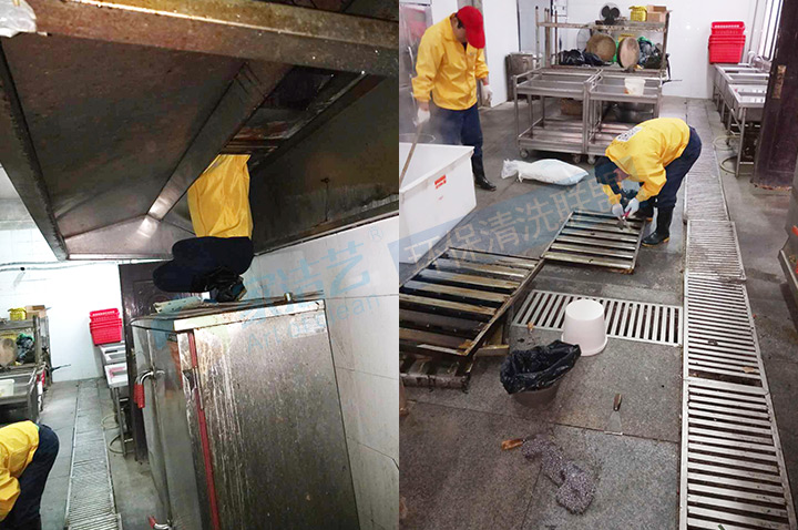 家潔藝會員大型油煙管道清洗中